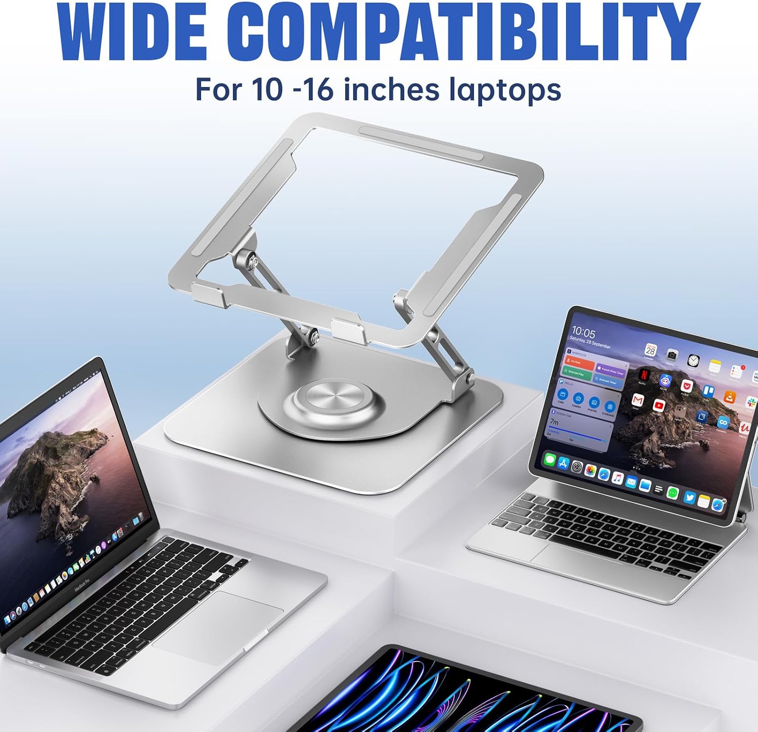 JOYEKY Adjustable Laptop Stand with 360° Rotating Base - Image 6