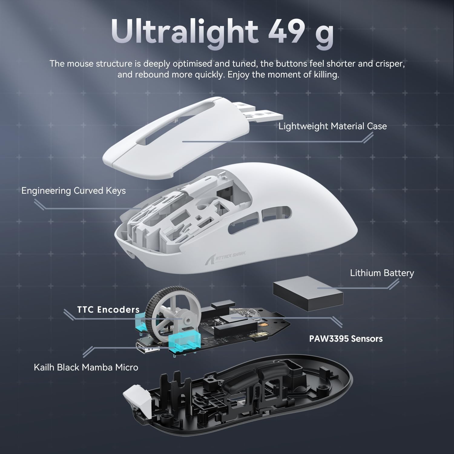 ATTACK SHARK X3 Ultra-Light Gaming Mouse With PixArt PAW3395 Sensor - Image 13