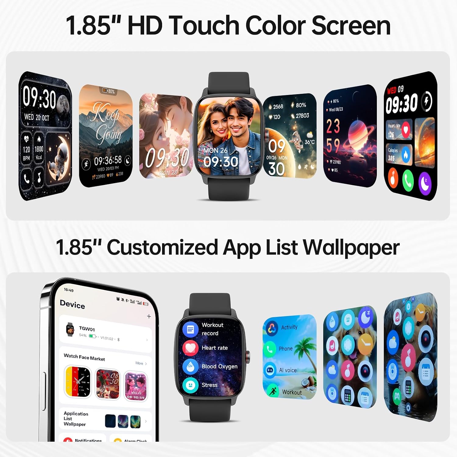 KIBFLE Smart Watch with Bluetooth Call and AI Voice Assistant - Image 7