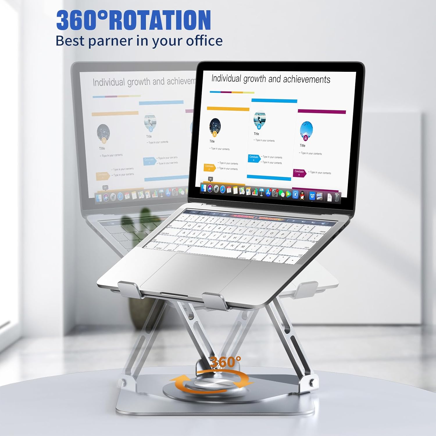 JOYEKY Adjustable Laptop Stand with 360° Rotating Base - Image 2