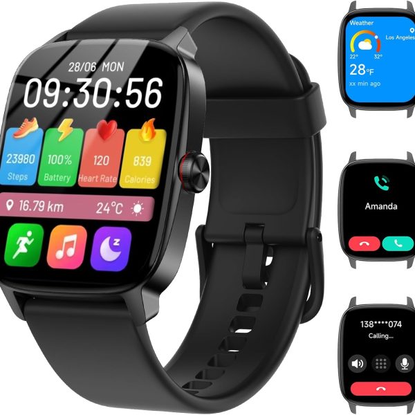 KIBFLE Smart Watch with Bluetooth Call and AI Voice Assistant
