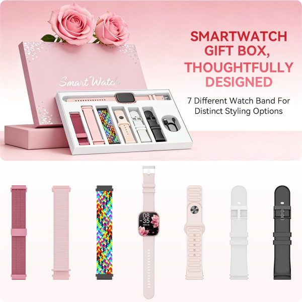 Hwagol Smart Watch Gift Set with 7 Bands for Women