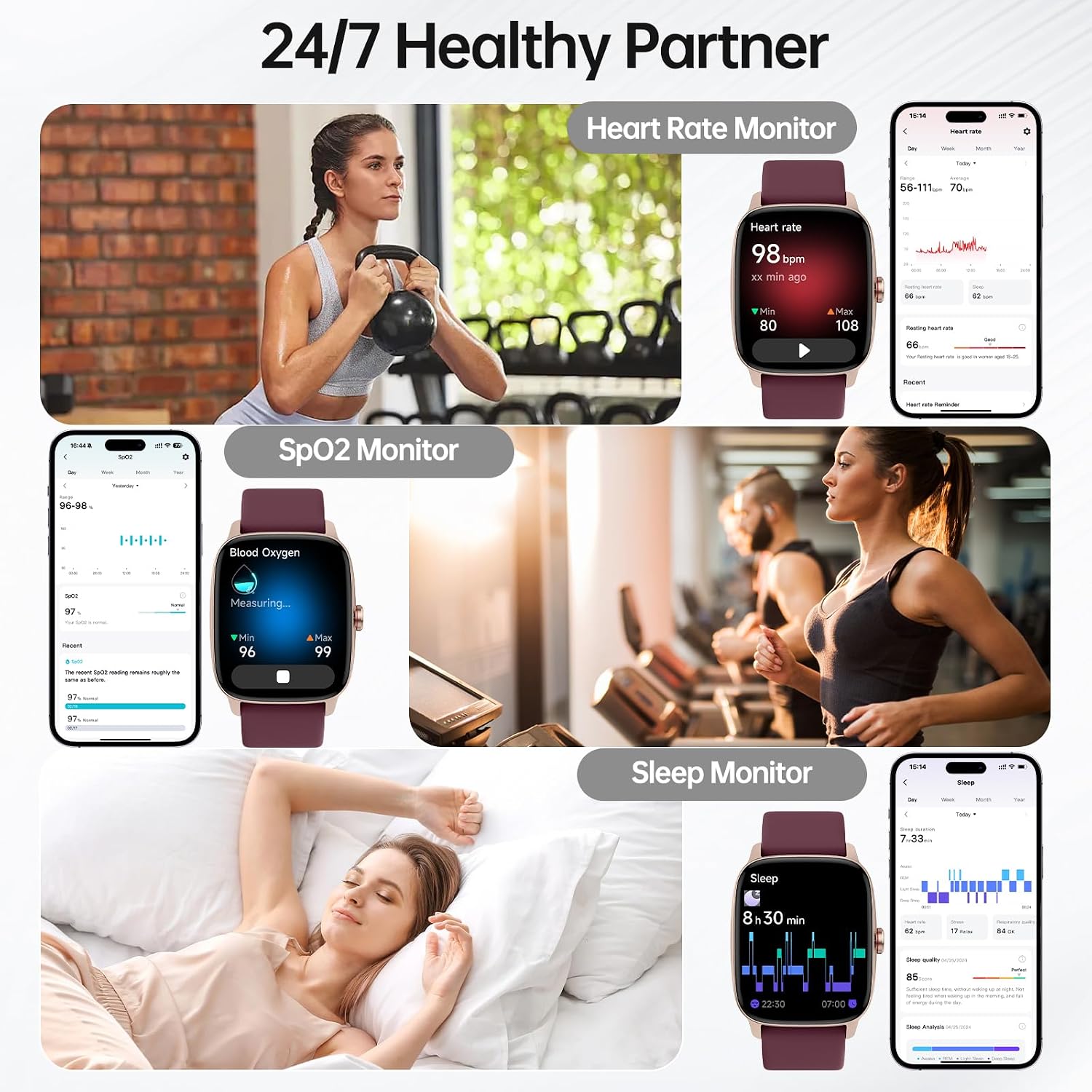 KIBFLE Smart Watch with Bluetooth Calling and AI Voice - Image 4