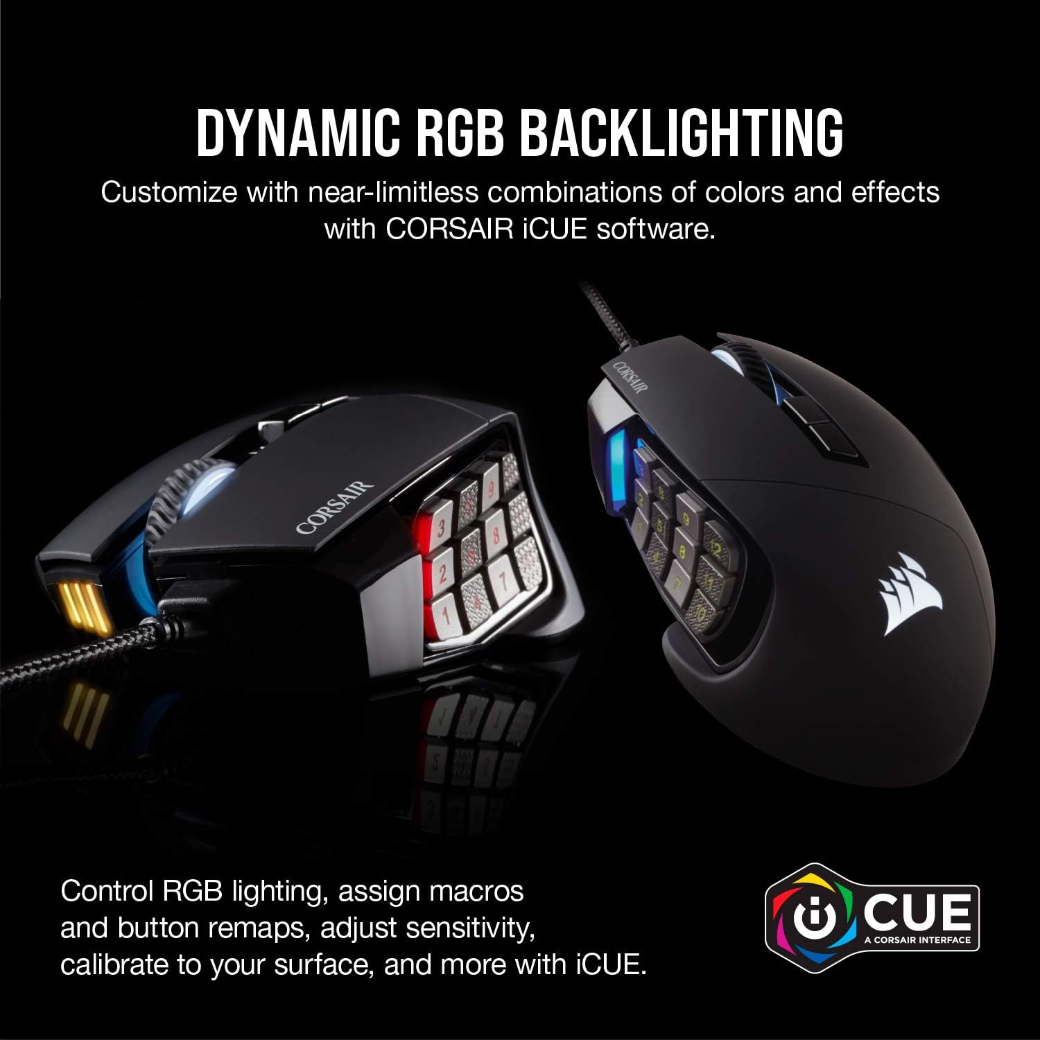 CORSAIR Scimitar RGB Elite Wired MOBA/MMO Gaming Mouse – Black - Image 15