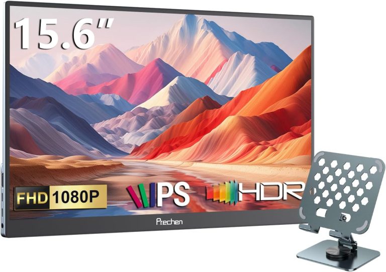 Prechen 15.6 Inch FHD Portable Monitor with Built-in Speakers