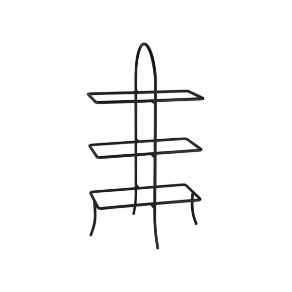 Athena Rectangular Platter 3 Tier Stand Black