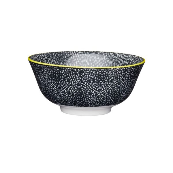 Mikasa Does It All Bowl Black Floral 16cm