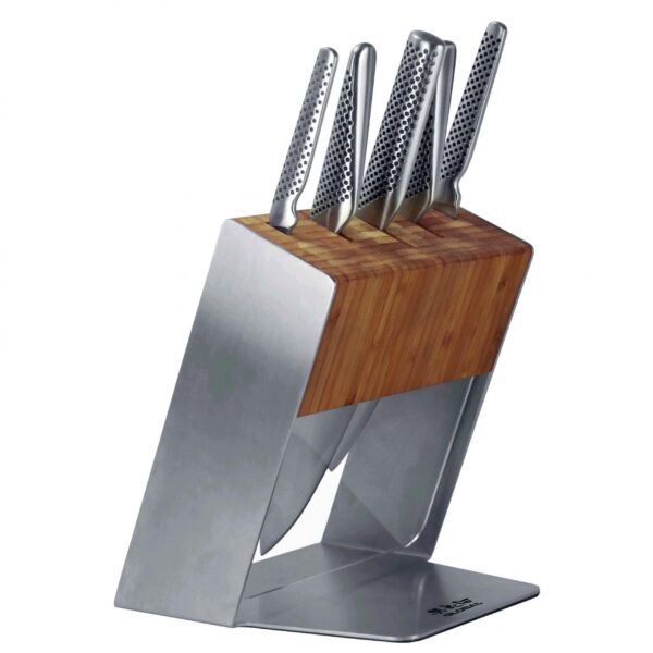 Global Katana Bamboo 6 Piece Knife Block Set