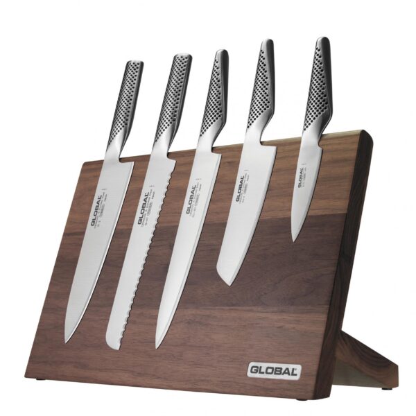 Global Takumi Walnut Knife Block 6 Piece
