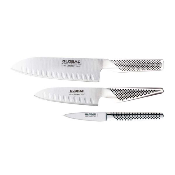 Global G-804690 3-Piece Santoku Knife Set
