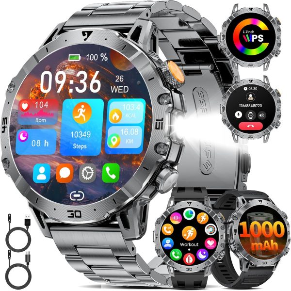 LIGE Military Smart Watch with 1.7-Inch Display