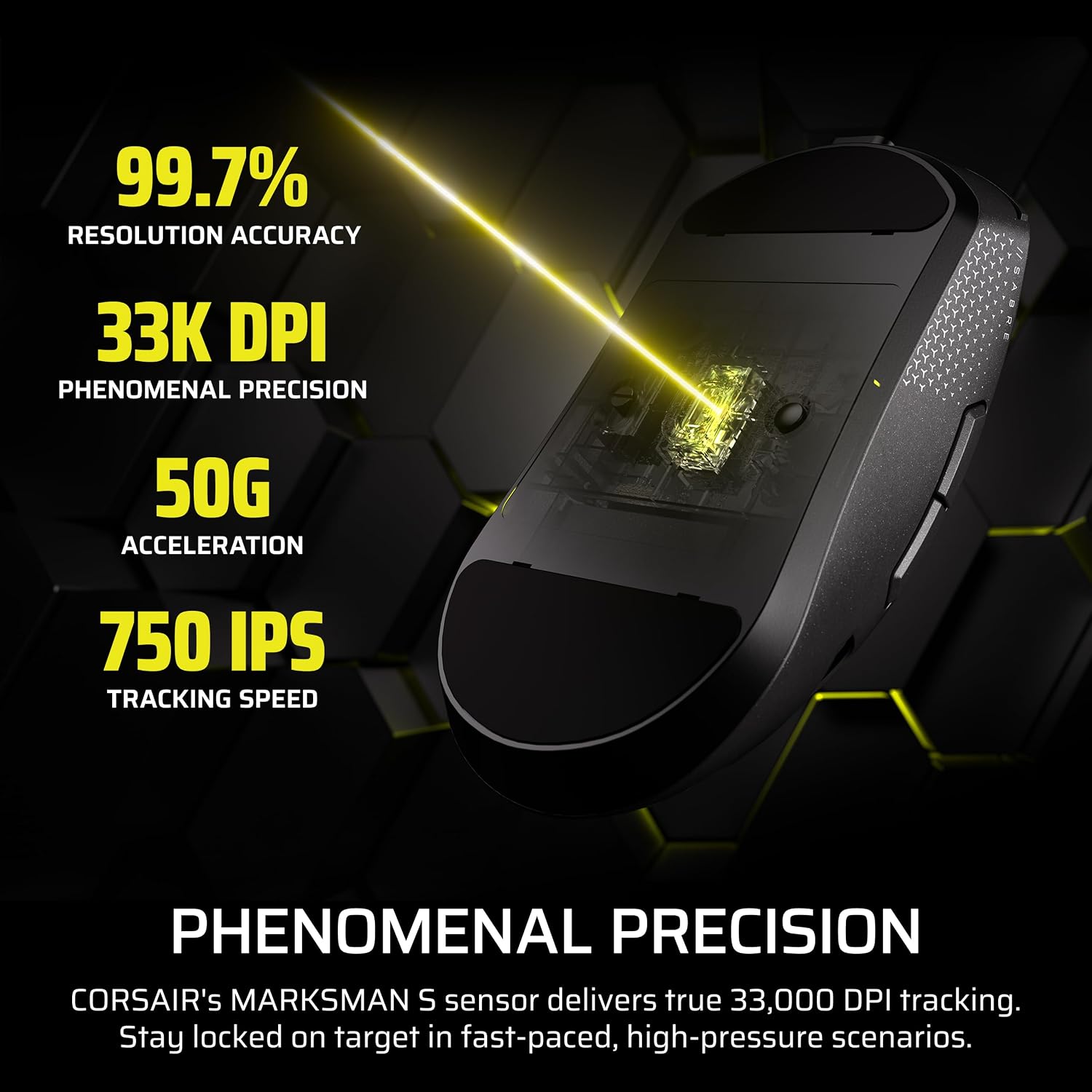 CORSAIR Sabre v2 PRO Wireless MG FPS Gaming Mouse – Black - Image 6