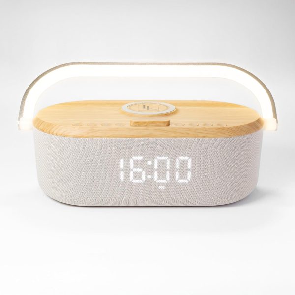 Luxe & Loom Wireless Charger with Alarm Clock and Bluetooth Speaker