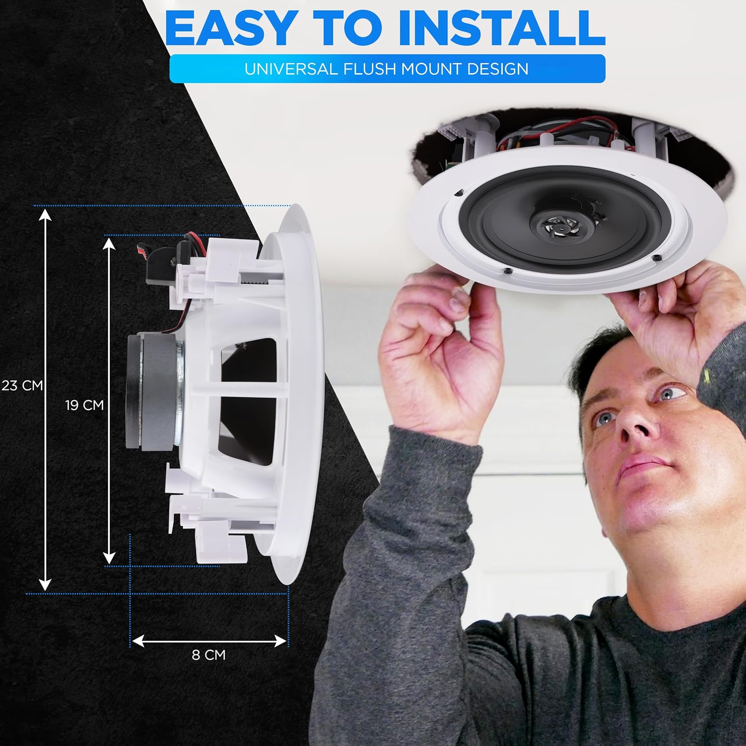 Pyle 6.5" In-Ceiling Speakers for Home Audio - Image 4