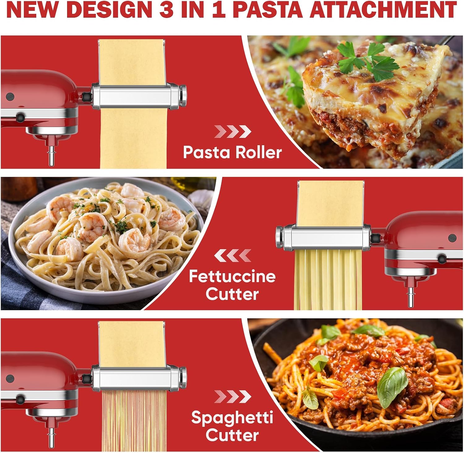GVODE Heavy-Duty Pasta Maker Attachment for KitchenAid - Image 2