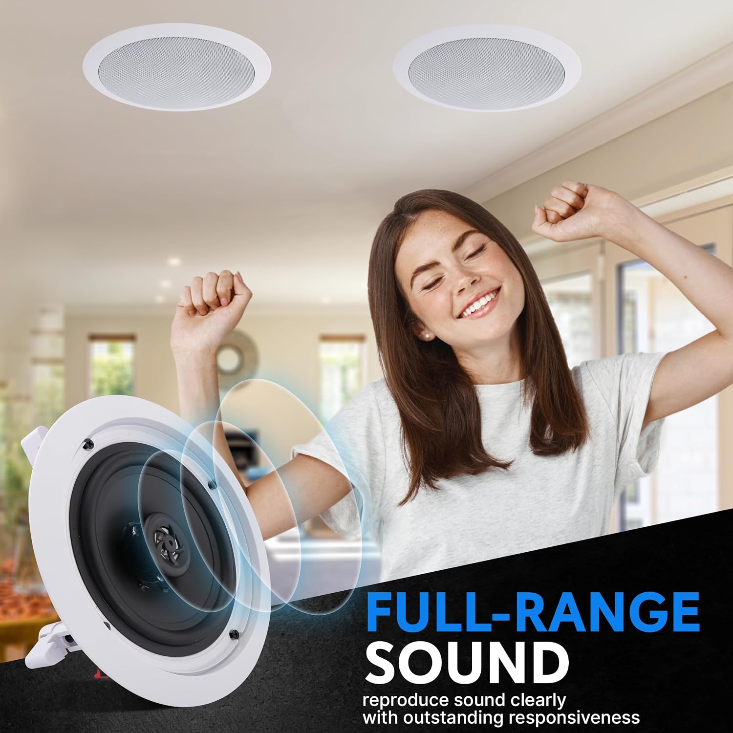 Pyle 6.5" In-Ceiling Speakers for Home Audio - Image 5