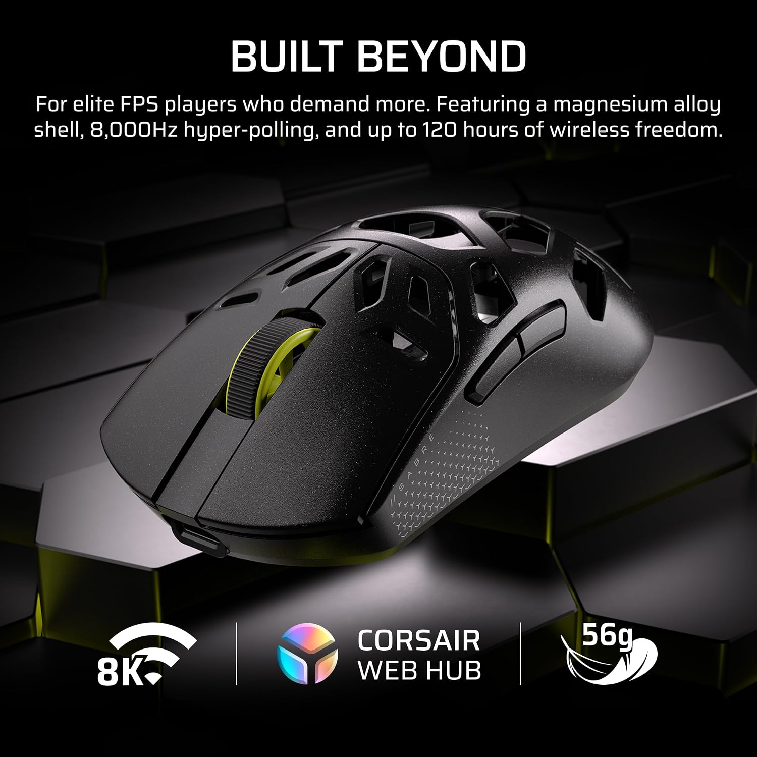 CORSAIR Sabre v2 PRO Wireless MG FPS Gaming Mouse – Black - Image 2