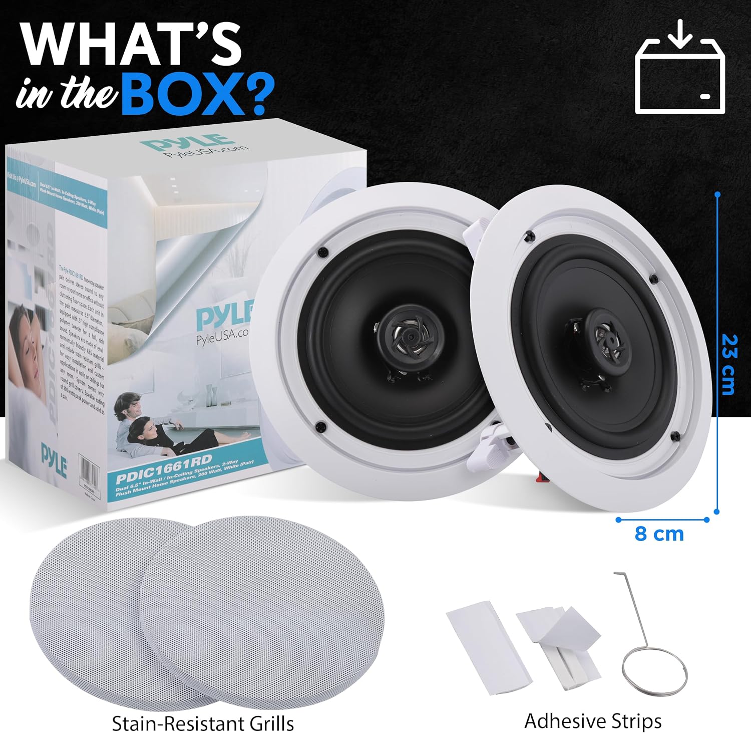 Pyle 6.5" In-Ceiling Speakers for Home Audio - Image 7