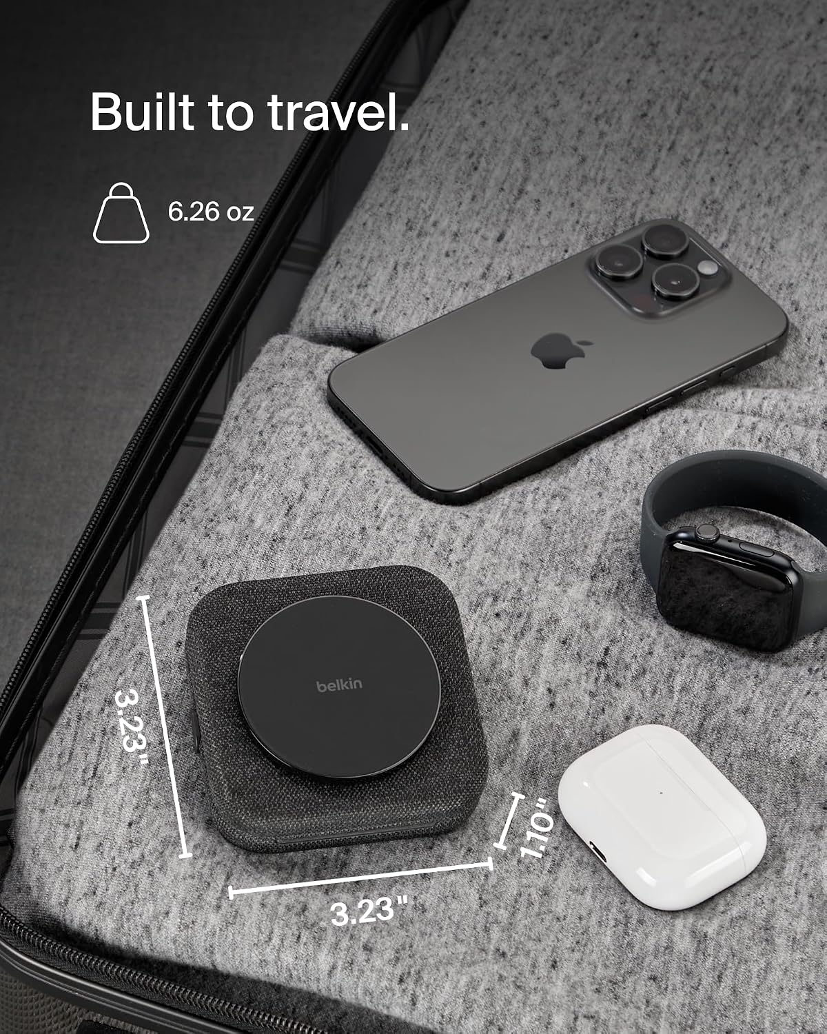 Belkin 2-in-1 Magnetic Charging Travel Pad for iPhone and Apple Watch - Image 3