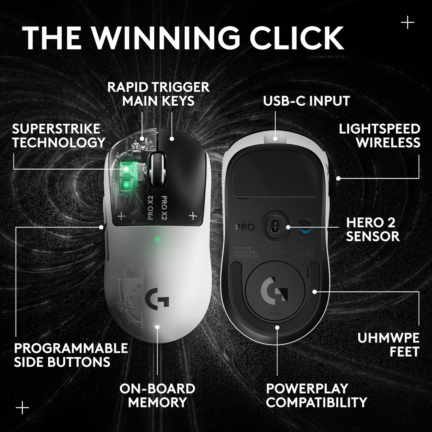 Logitech G PRO X2 SUPERSTRIKE Lightspeed Wireless Gaming Mouse - Image 11