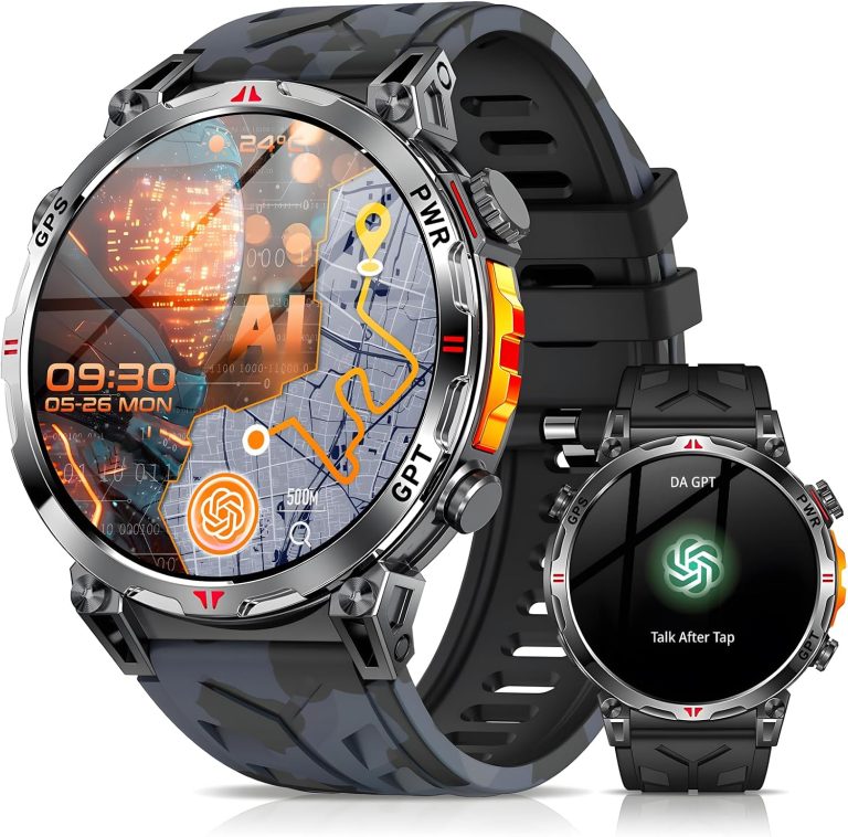 Military Smart Watch for Men GPS/Compass,GPT,1.56"AMOLED