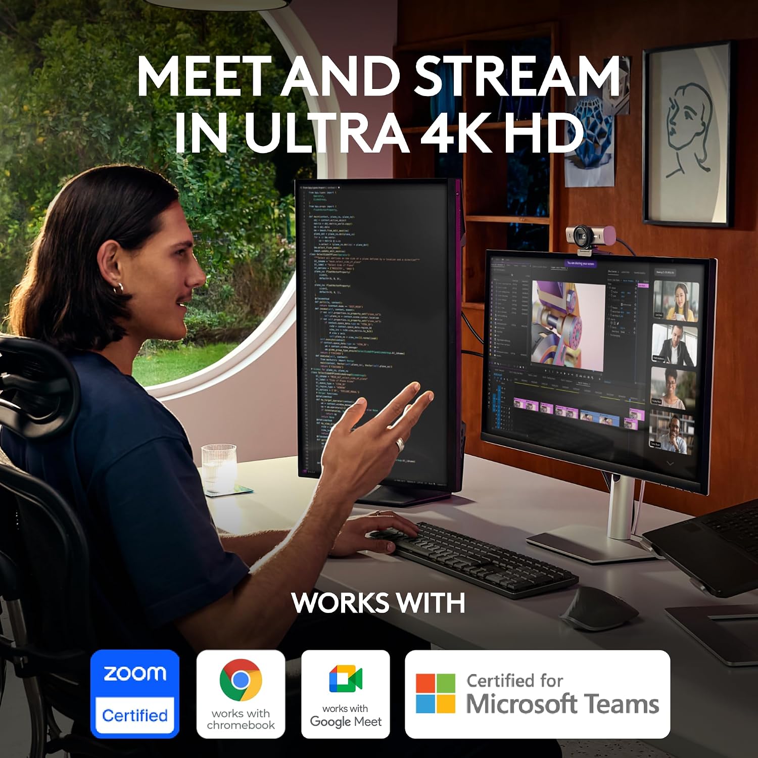 Logitech MX Brio 4K Webcam for Streaming and Collaboration - Image 2