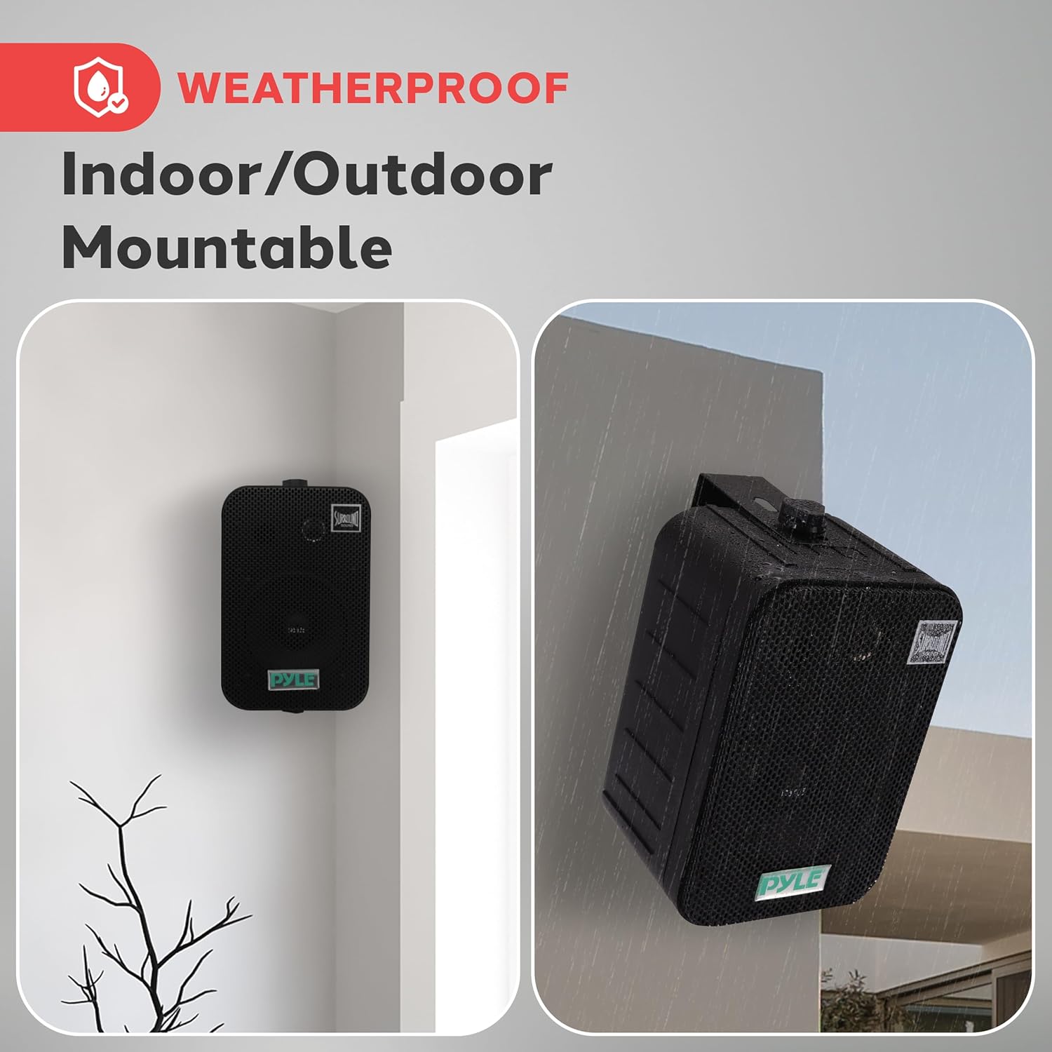 Pyle Waterproof Outdoor Speakers for Patio and Garage - Image 5