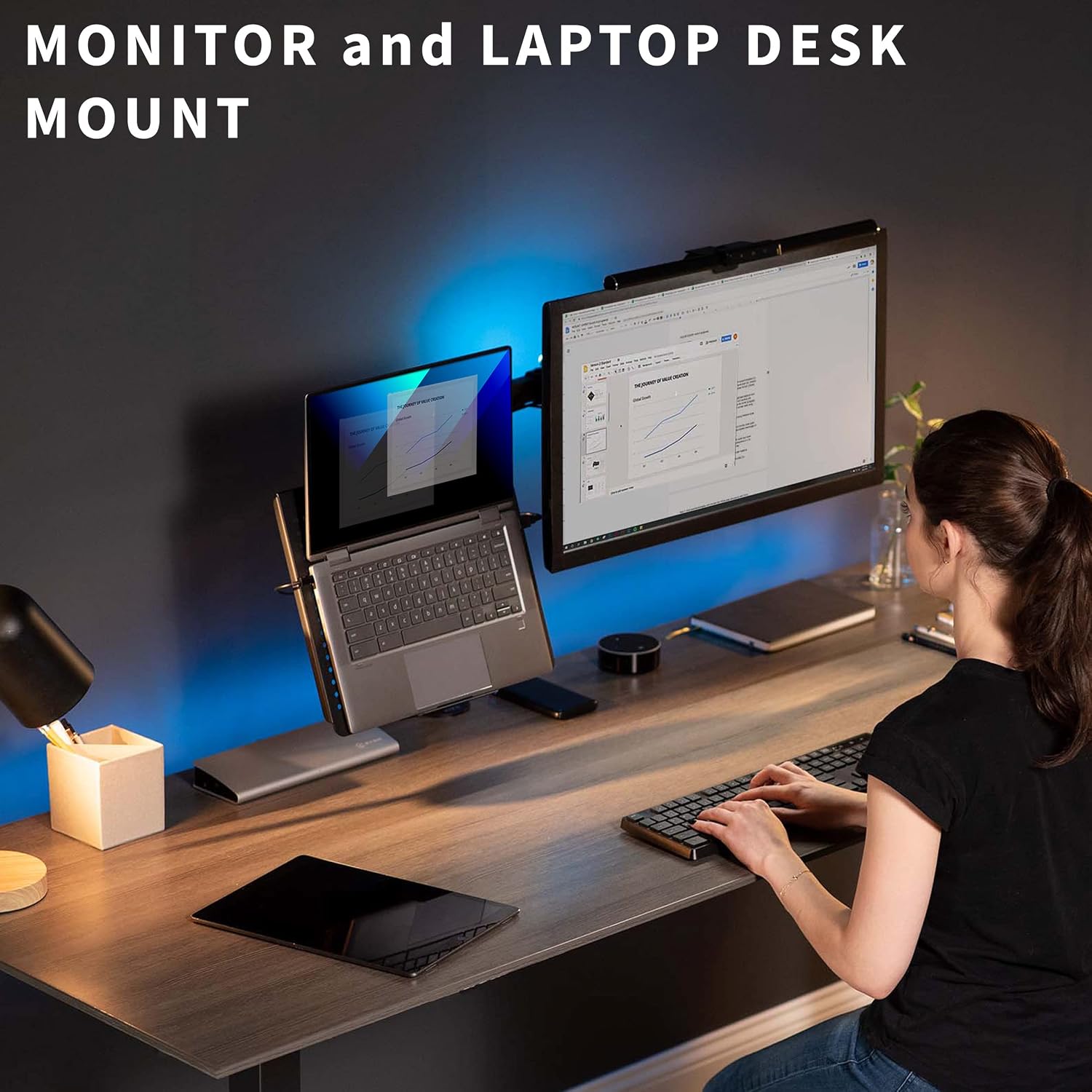 Fully Adjustable Laptop and Monitor Desk Mount - Image 2