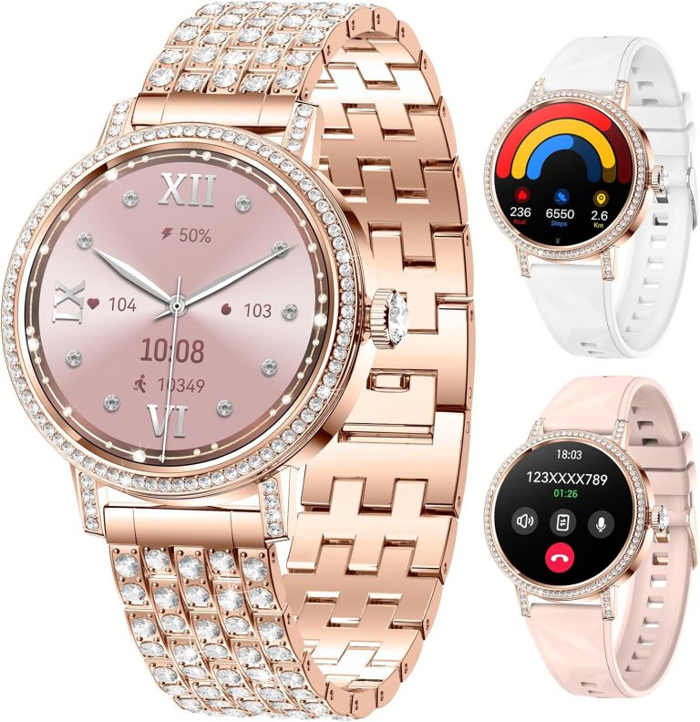 Smart Watches for Women Diamonds, 1.27'' HD,Answer/Make Call,3