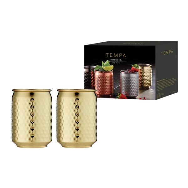 Tempa Spencer Hammered Tumbler 400ml Set (2 Colours)