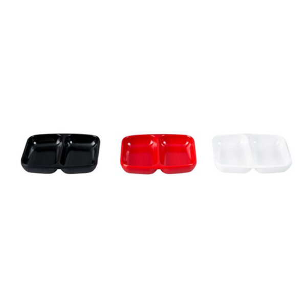Ryner Melamine Small Divided Sauce Dish (3 Colours)
