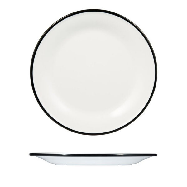Ryner Melamine Evoke Black Rim Plate 22cm