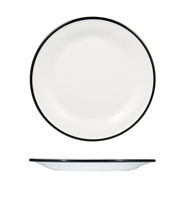 Ryner Melamine Evoke Black Rim Plate 22cm