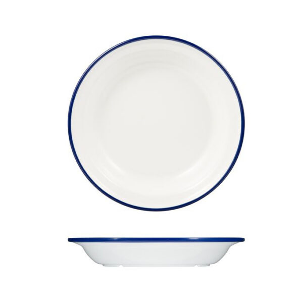 Ryner Melamine Evoke Blue Rim Deep Plate 20cm
