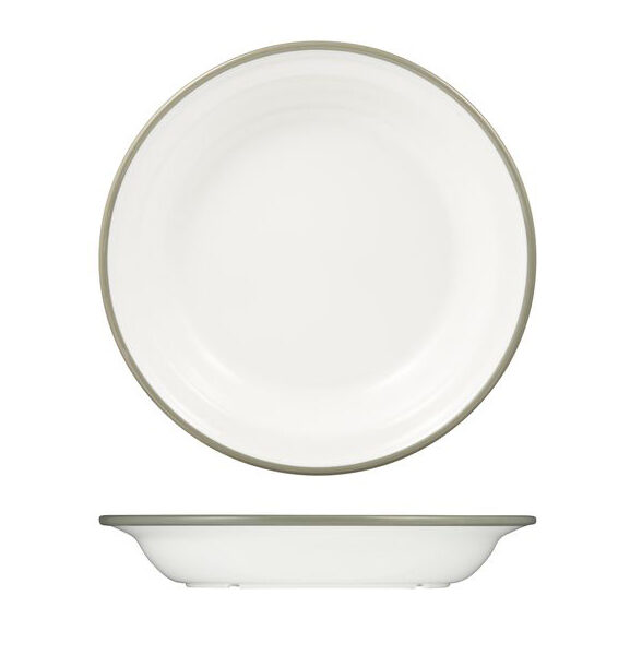 Ryner Melamine Evoke Grey Rim Deep Plate 20cm