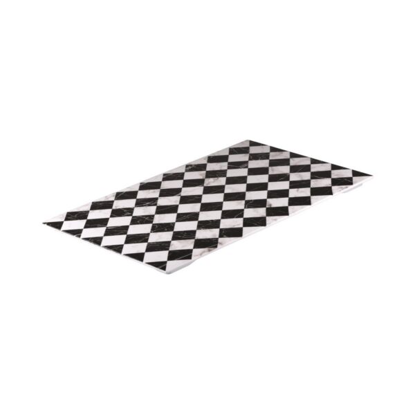 Ryner Melamine Checkerboard Marble Serve Platter (4 Sizes)