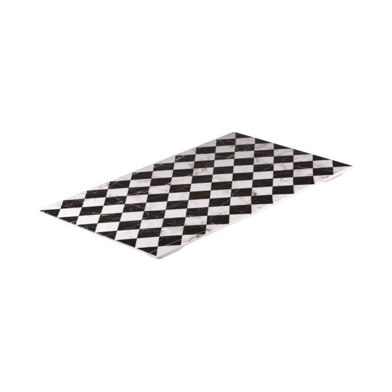 Ryner Melamine Checkerboard Marble Serve Platter (4 Sizes)