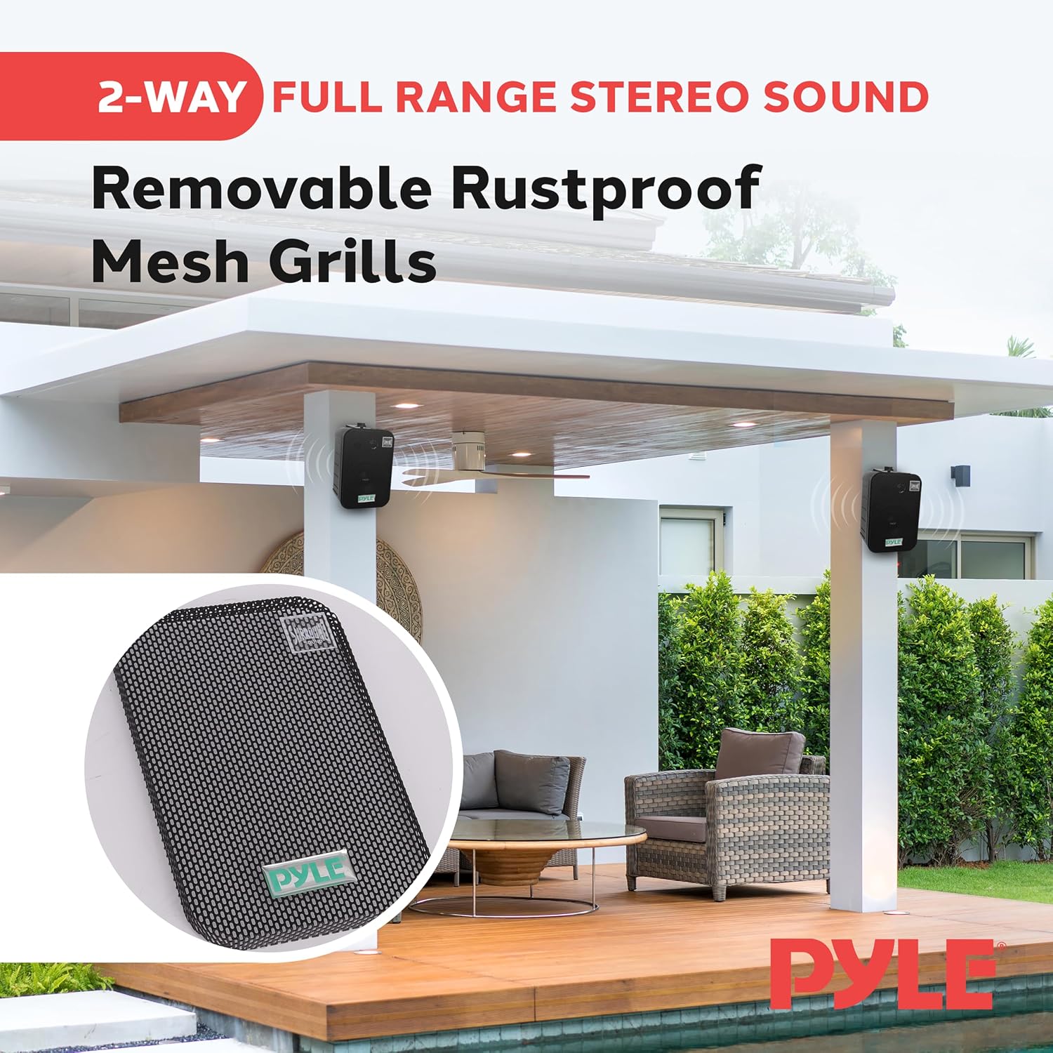 Pyle Waterproof Outdoor Speakers for Patio and Garage - Image 6