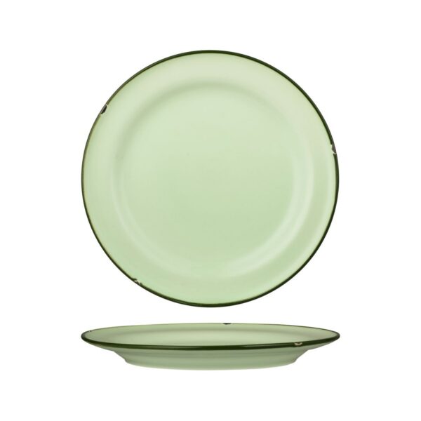 Luzerne Tin Tin Green/Green Plate with Wide Rim