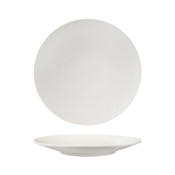 Luzerne Zen White Swirl Coupe Plate (3 Sizes)