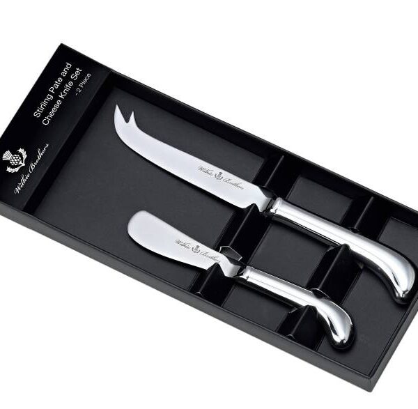 Wilkie Brothers 2 Piece Stirling Cheese and Pate Set