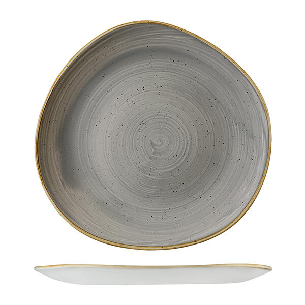 Churchill Stonecast Trace Organic Round Plate Peppercorn Grey (4 Sizes)