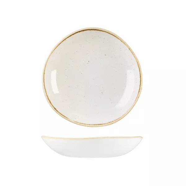 Churchill Stonecast Trace Organic Round Bowl Barley White 253mm