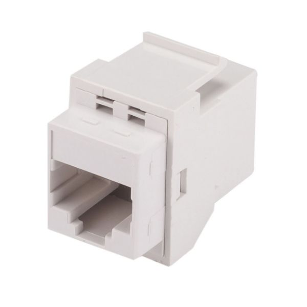 Cat6 Rated RJ45 8C Joiner 2-Way (2x RJ45 Sockets) Colour White