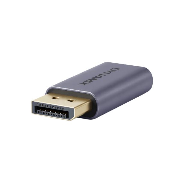 USB-C 4.0 Female to Male DisplayPort Adapter. Supports USB 4. Sliver Aluminium Shell.