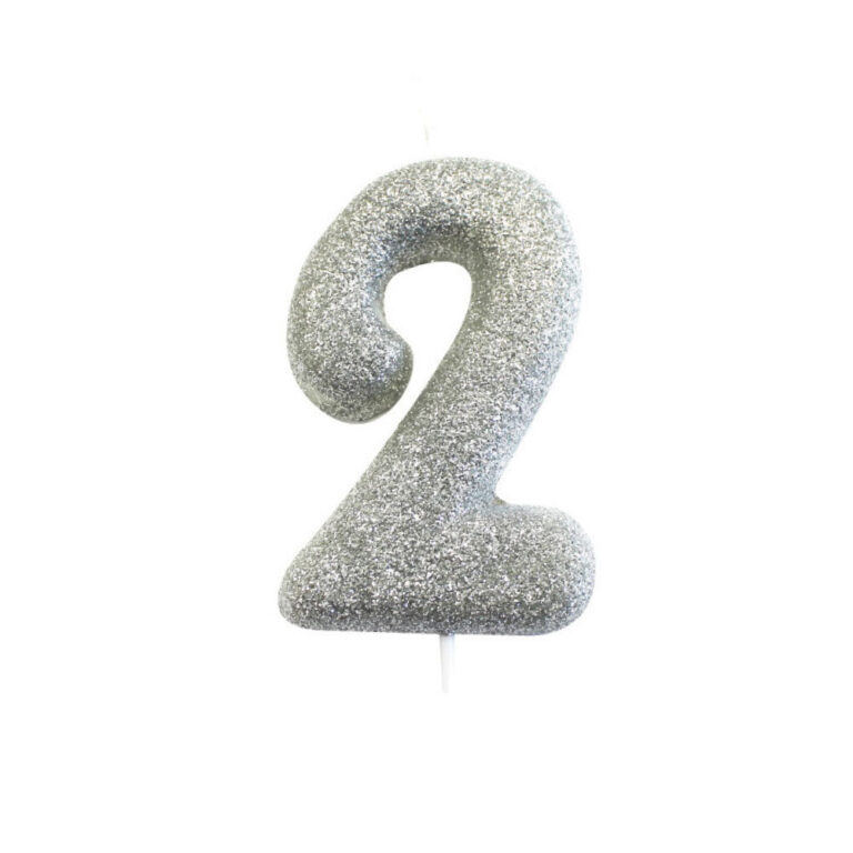 Silver Glitter Moulded Pick Candle 2