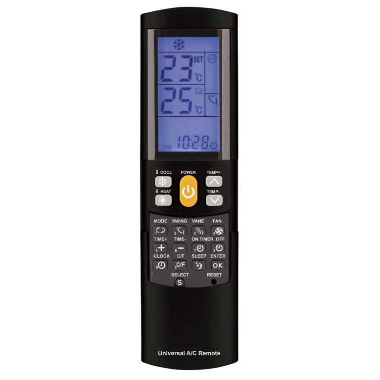 Universal Remote Control for Air Conditioners with Backlit LCD
