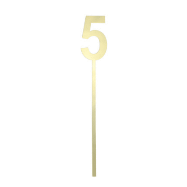 GoBake Acrylic Small Mirror Cake Topper Gold 5