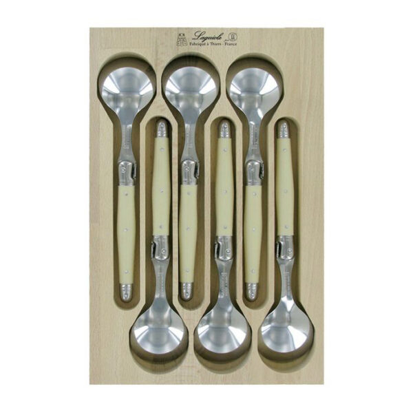André Verdier Laguiole Debutant Soup Spoon Set of 6 Ivory