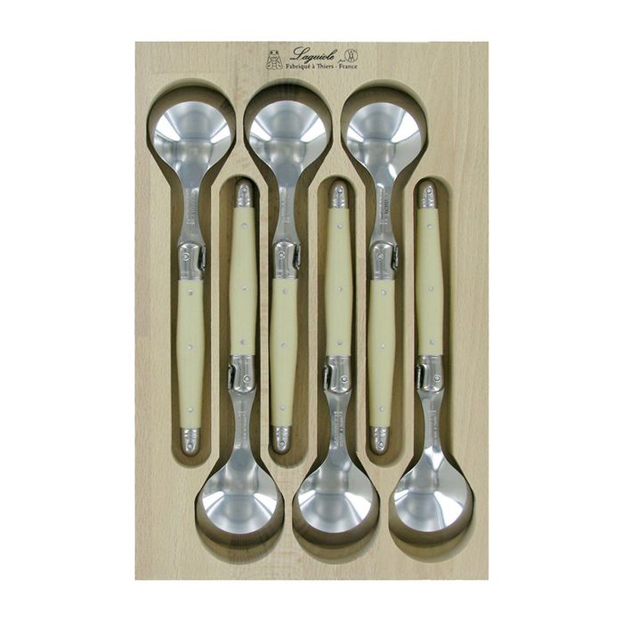 André Verdier Laguiole Debutant Soup Spoon Set of 6 Ivory
